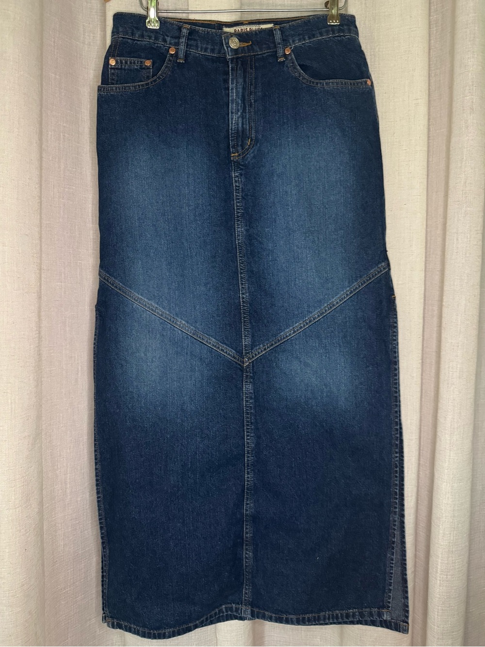 Vintage 90s Paris Blues Originals Denim Maxi Skirt Size 3